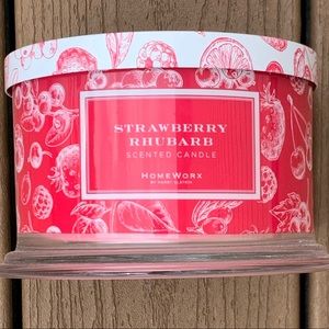 🆕HOMEWORX HARRY SLATKIN “STRAWBERRY RHUBARB” 4 WICK 18oz CANDLE NWT